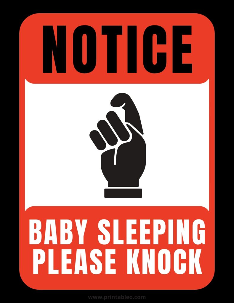 Baby Sleeping Please Knock Sign