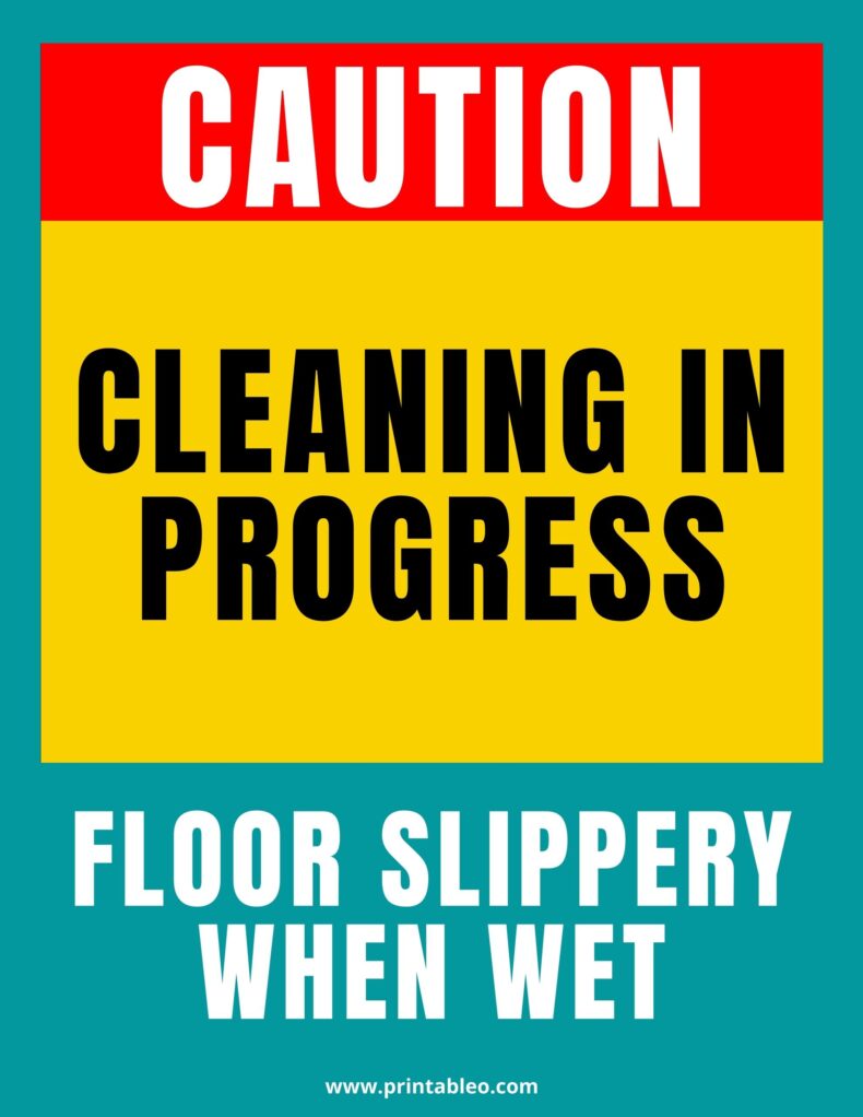 Caution Sign Cleaning In Progress - Floor Slippery When Wet