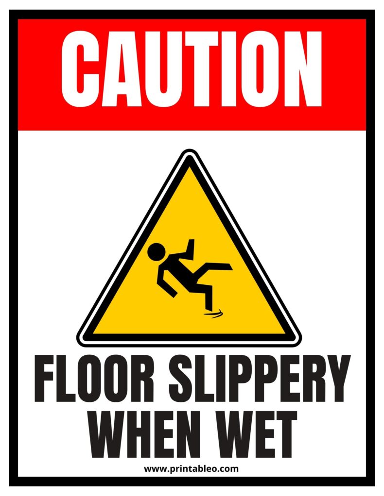 Caution Sign Floor Slippery When Wet