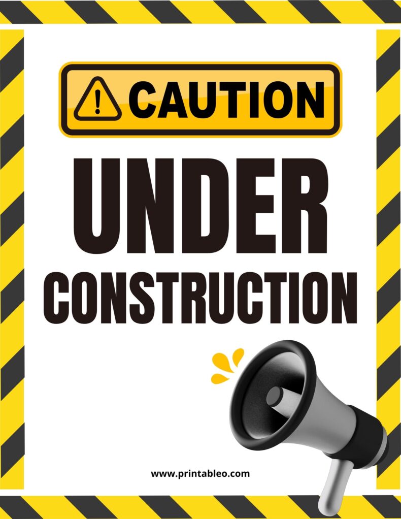 Caution Under Construction Sign