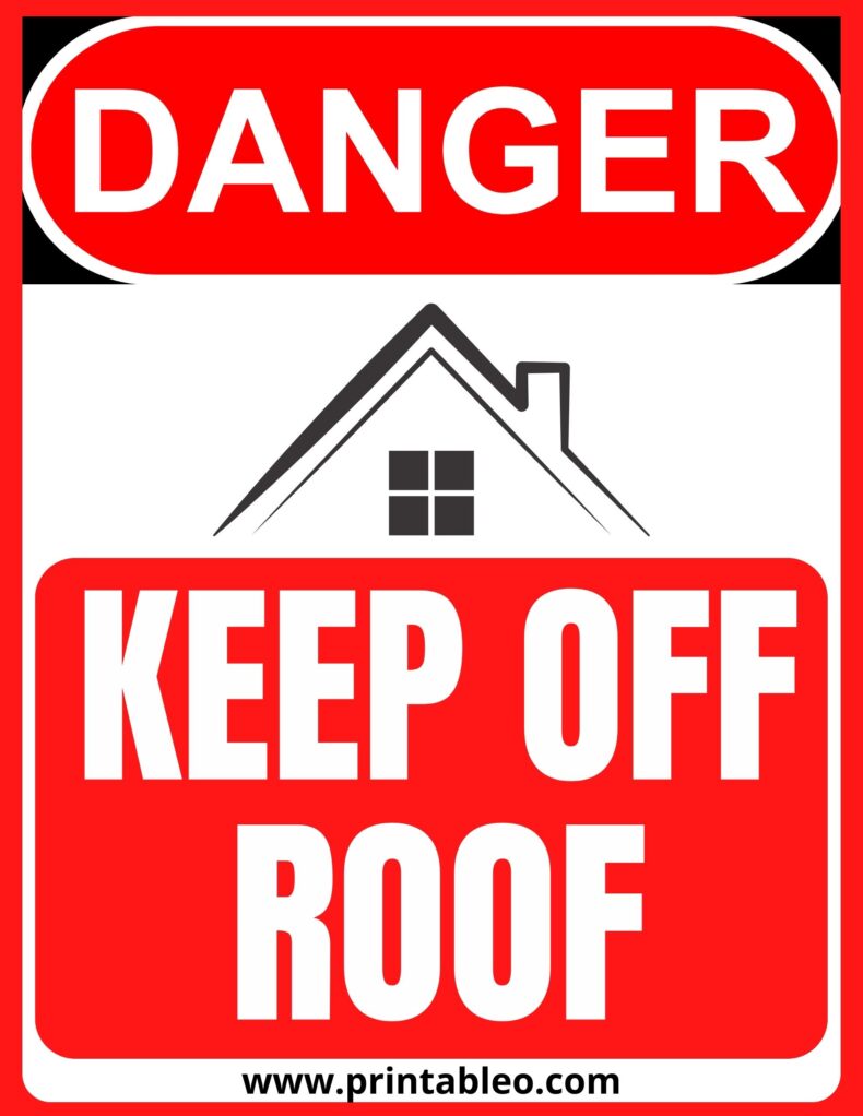Danger Keep Off Roof Sign