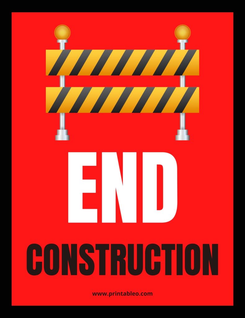 End Construction Sign