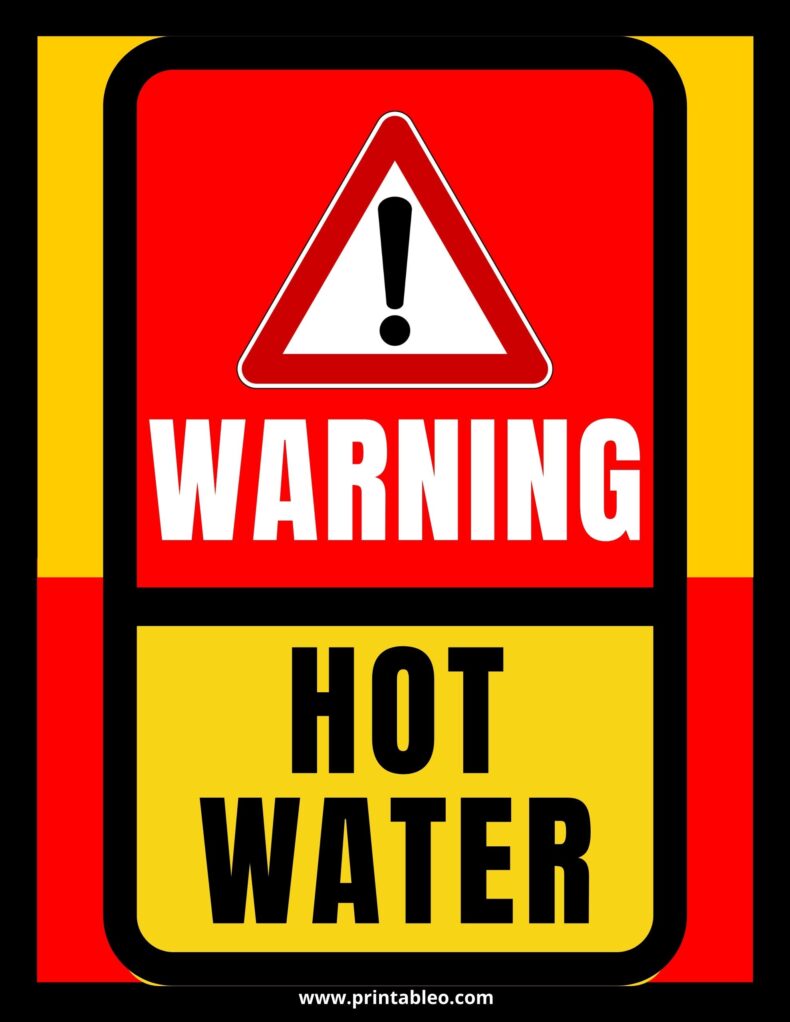 Hot Water Warning Sign