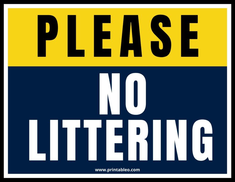 No Litter Sign Template