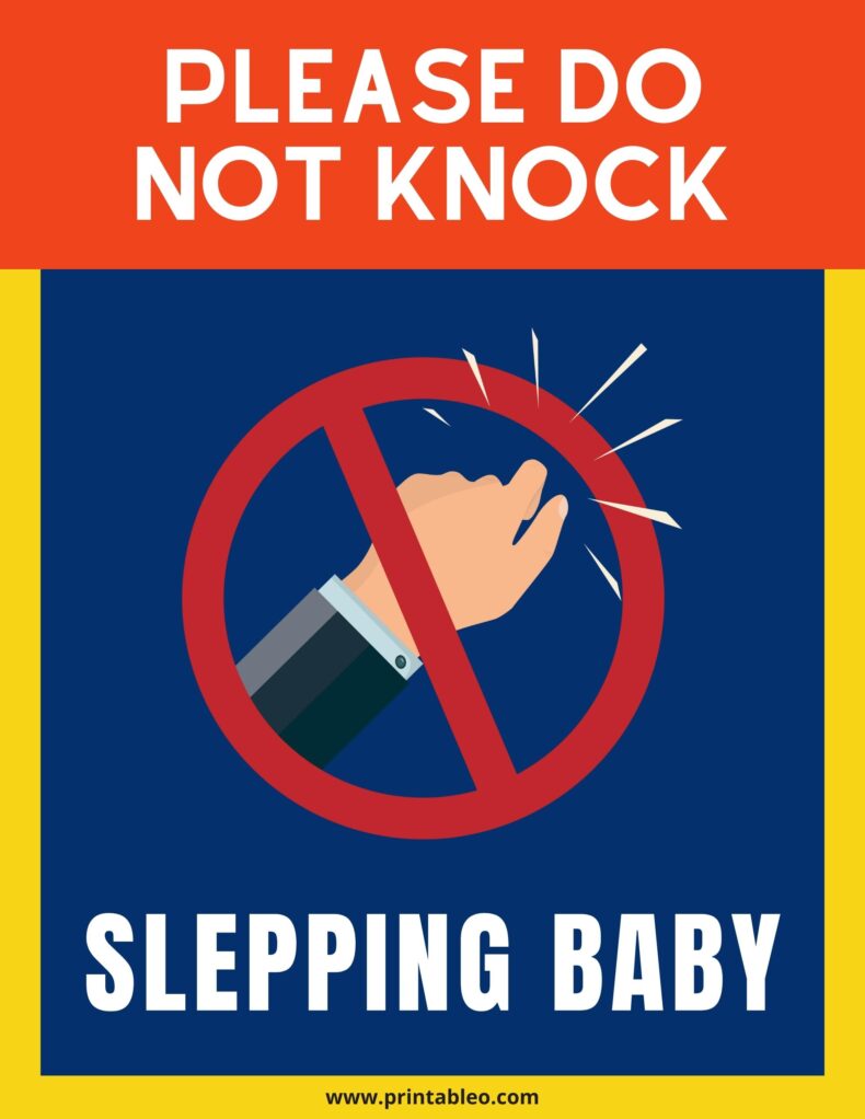 Please Do Not Knock Baby Sleeping Sign