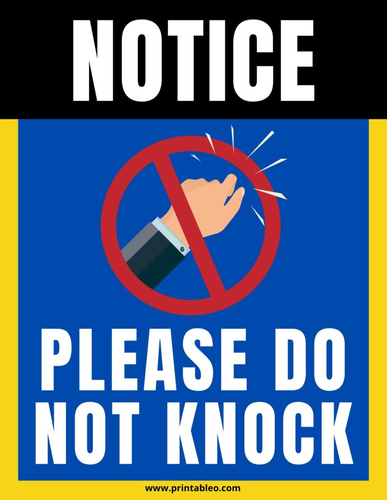 Please Do Not Knock Sign
