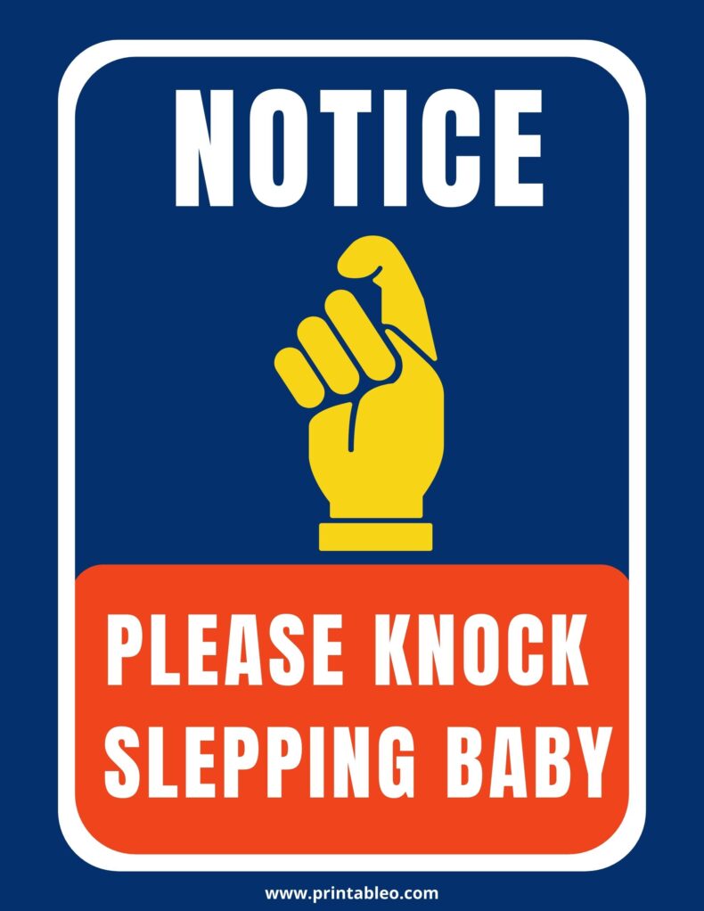 Please Knock Baby Sleeping Sign