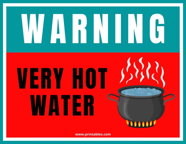 Printable Hot Water Sign
