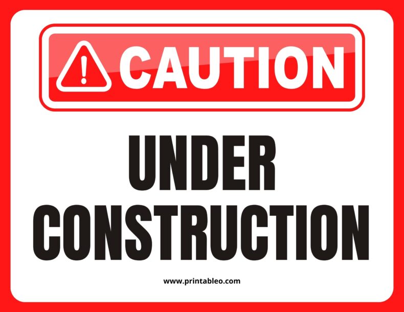 Printable Under Construction Sign