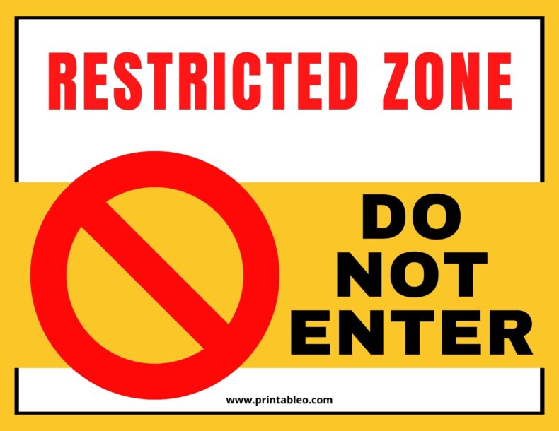 Restricted Zone Sign