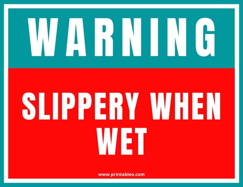 Slipper When Wet Signs Format