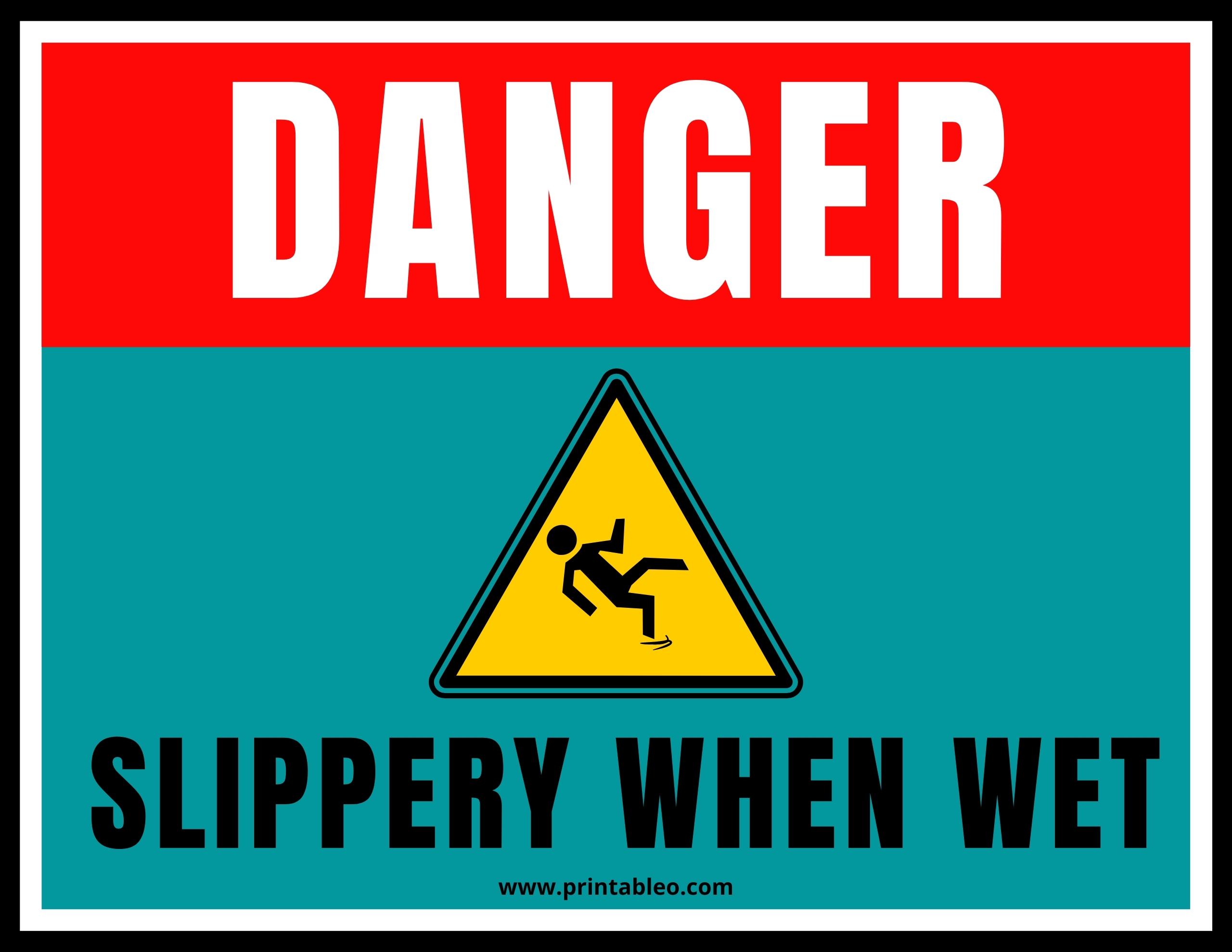 Slipper When Wet Signs Template