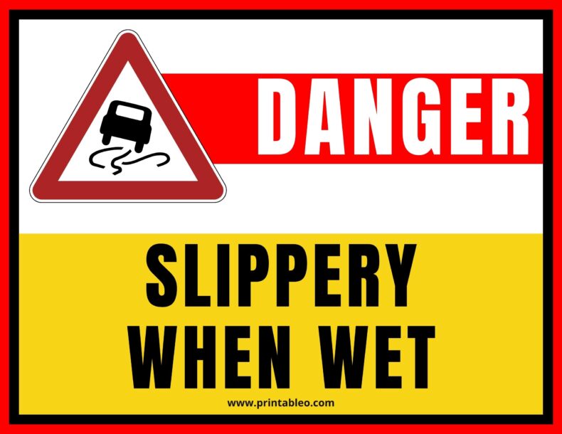 Slippery When Wet Sign Car