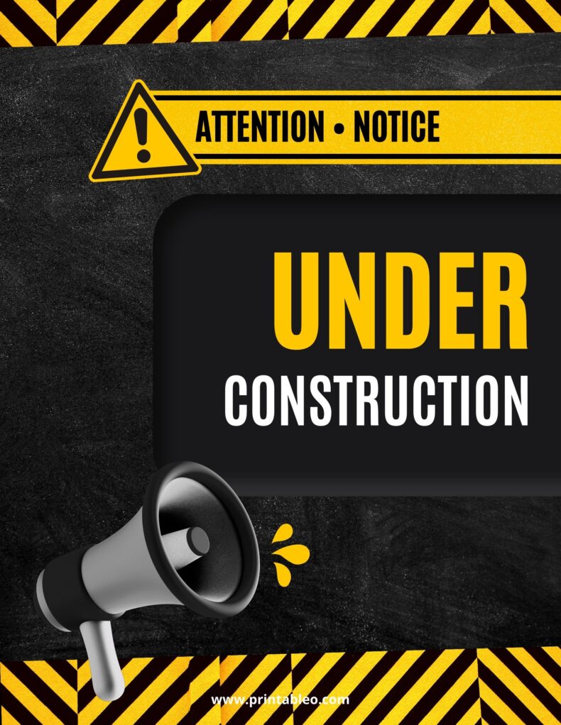 Under Construction Printable Sign