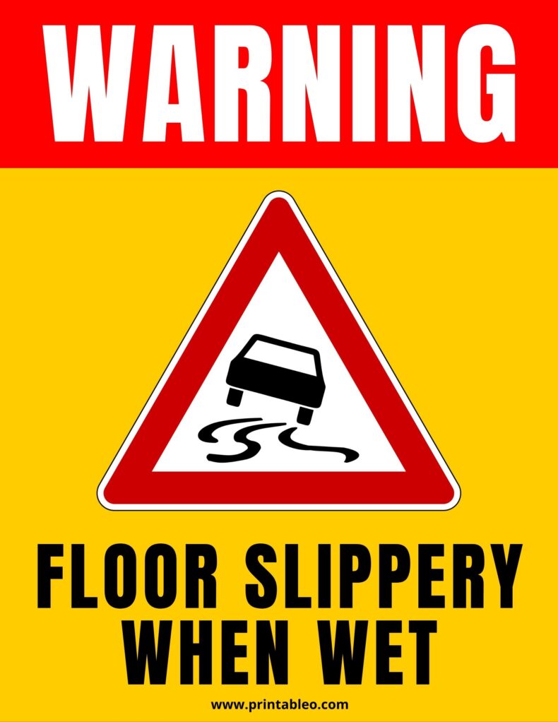 Warning Sign Floor Slippery When Wet