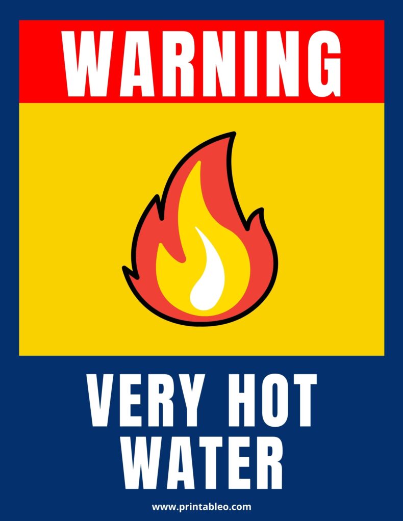 Warning Sign Very Hot Water