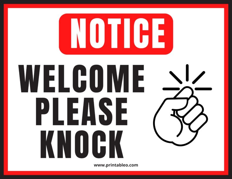 Welcome Please Knock Sign