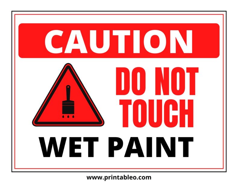 Printable Wet Paint Sign