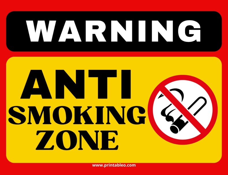 Anti Smoking zone sign