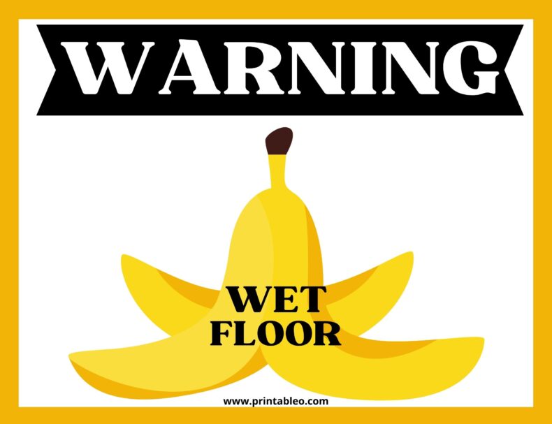 Banana Peel Wet Floor Sign