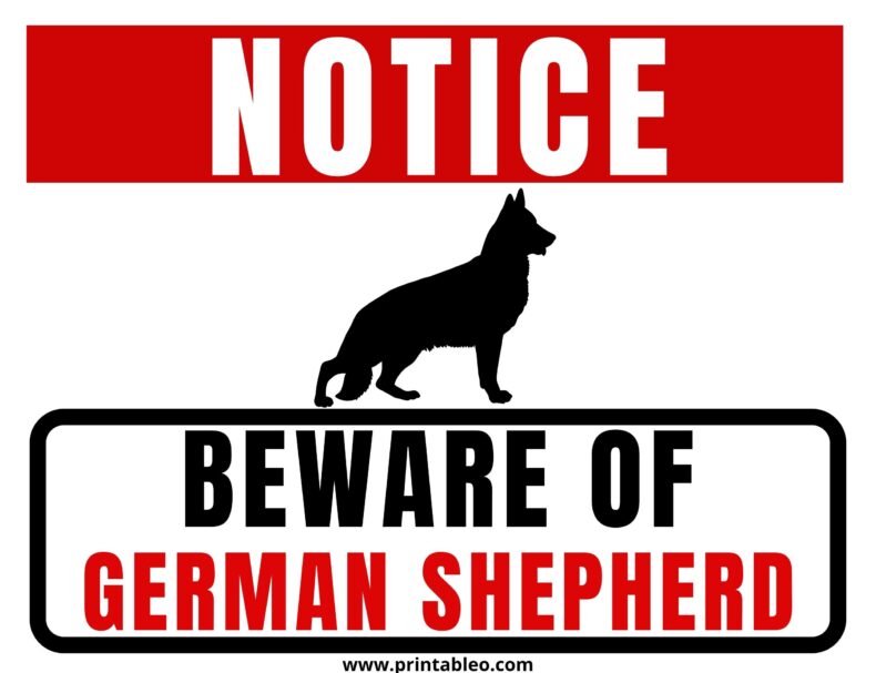 Beware Of German Shepherd Signs