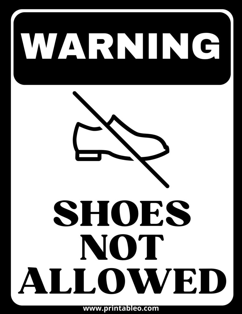 Black And White Shoes Not Allowed Sign
