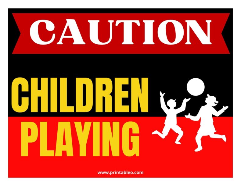 Caution Children Playing Signs
