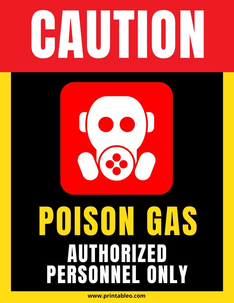 Caution Sign Poison Gas - Authorized Personnel Only