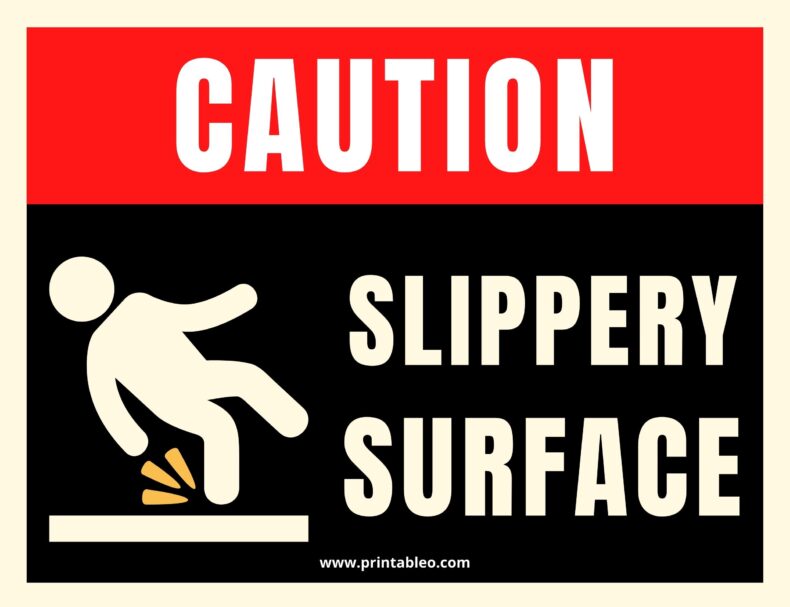 Caution Slippery Surface Sign