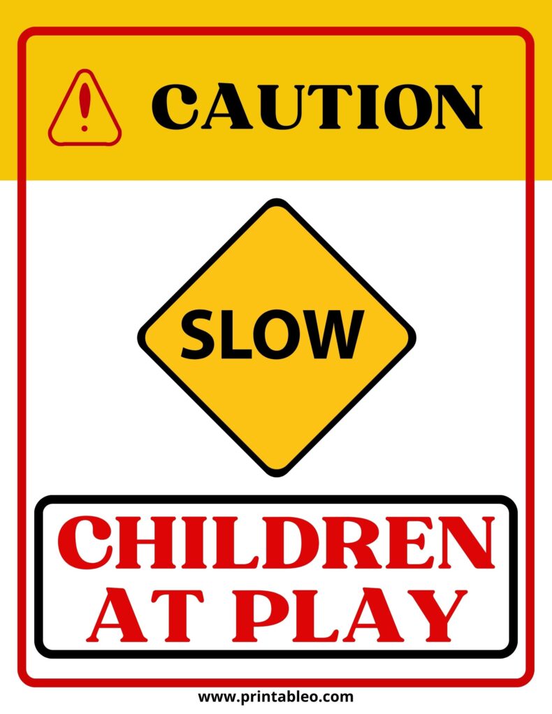 Caution - Slow Children At Play Signs