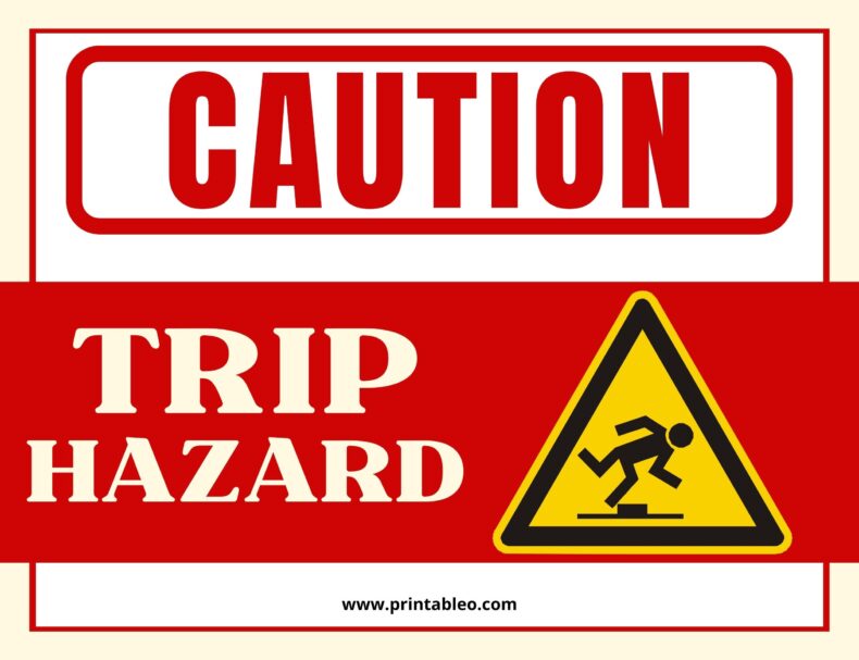 Caution Trip Hazard Sign