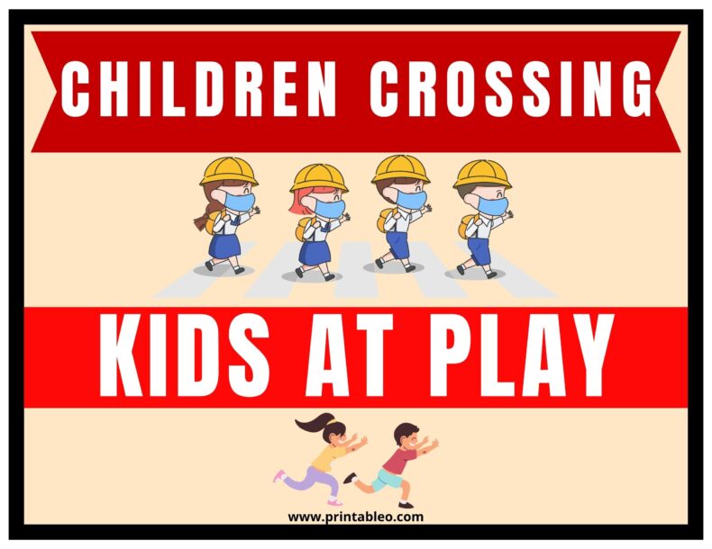 Children Crossing Sign Kids At Play