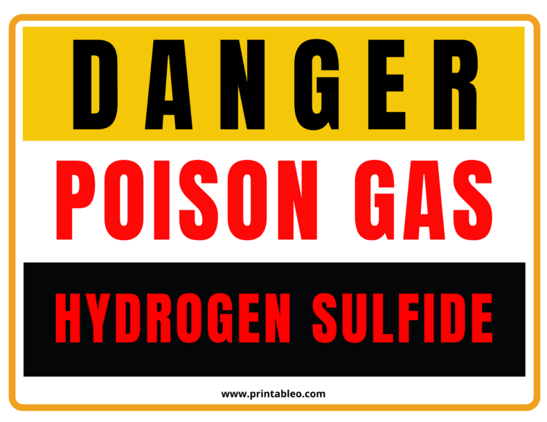 Danger Sign Poisonous Gas Hydrogen Sulfide