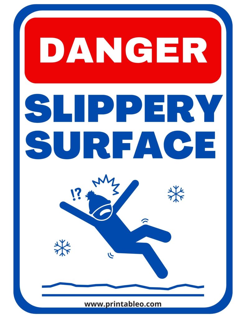 Danger Slippery Surface Sign