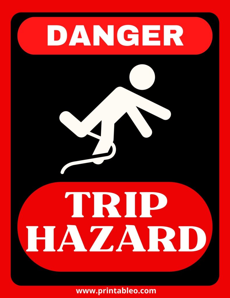 Danger Trip Hazard Sign