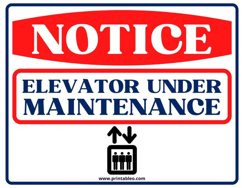 Elevator Under Maintenance Signage