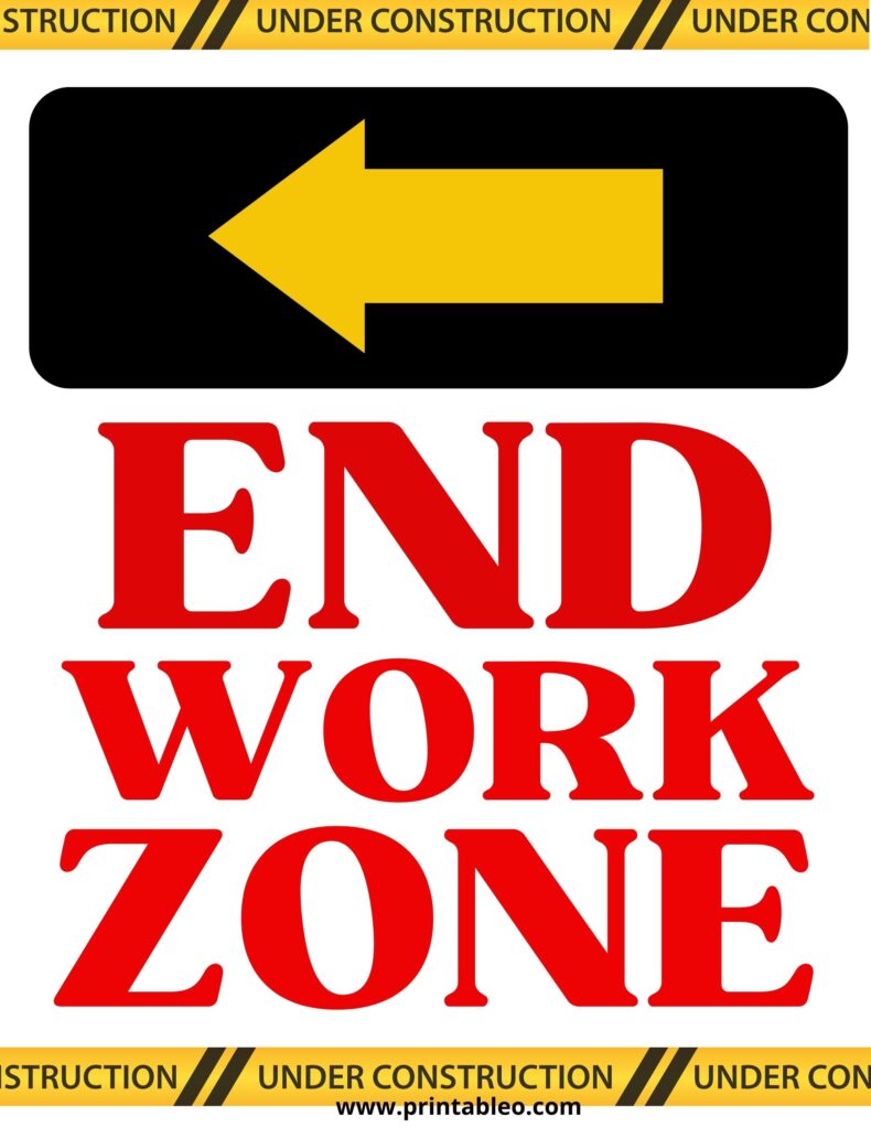 End Work Zone Sign