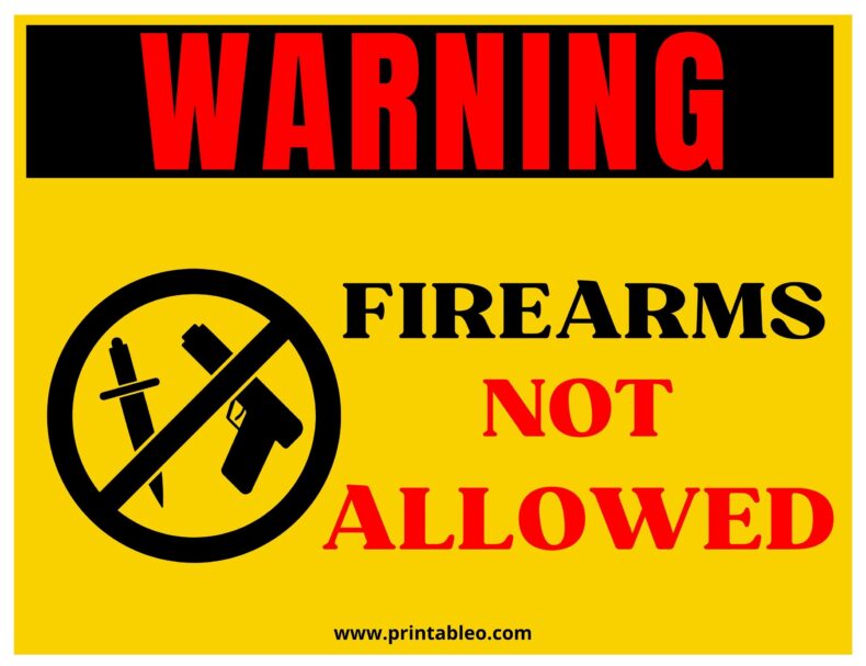 Firearms Not Allowed Sign