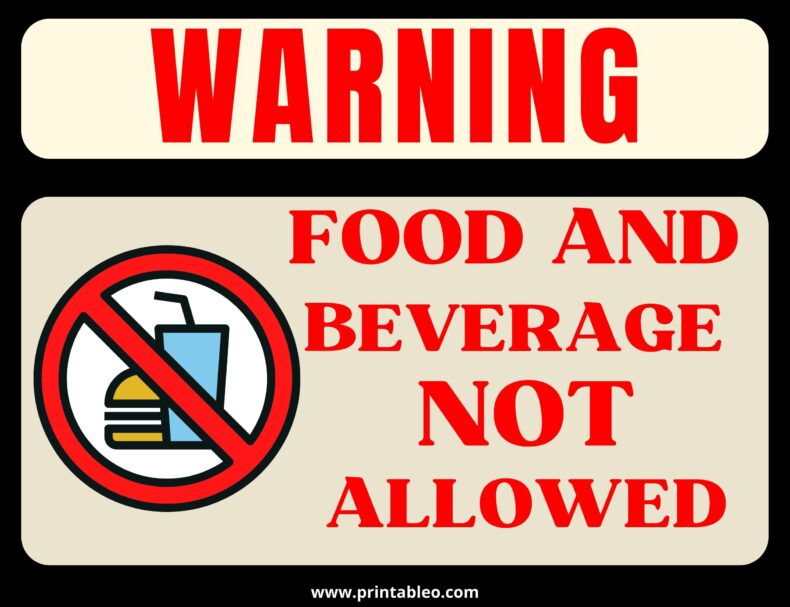 Food And Beverage Not Allowed Sign