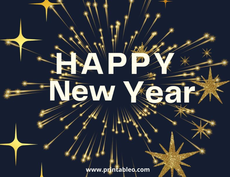 Happy New Year Firework Printable Sign