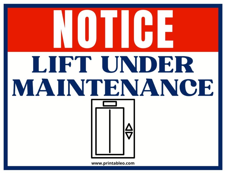 Lift Under Maintenance Signage