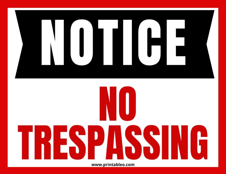 NOTICE No Trespassing Sign