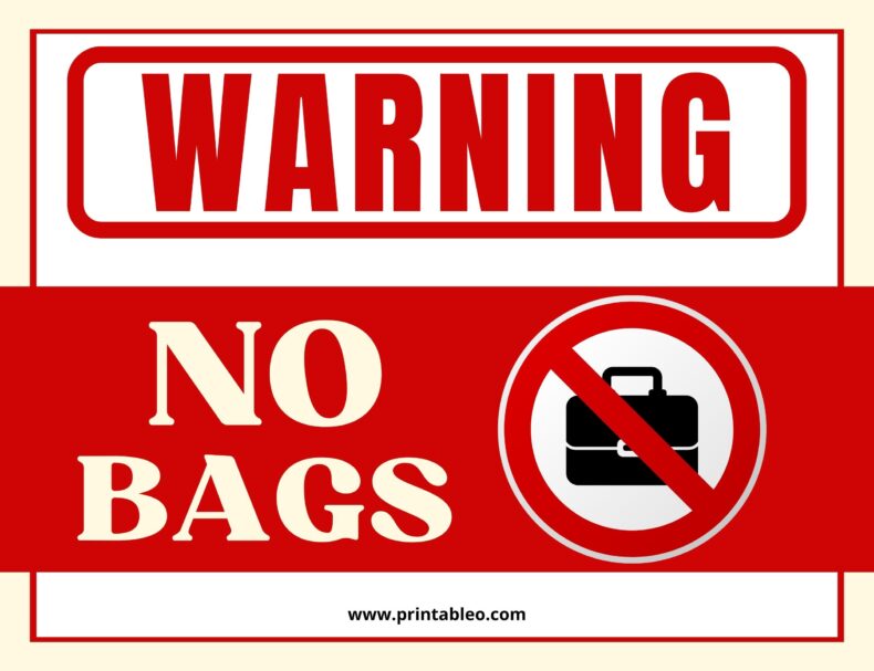 No Bags Allowed Sign