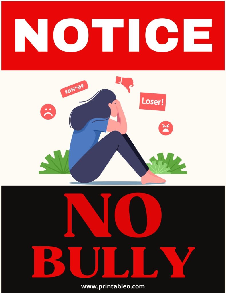 No Bully Zone Signs