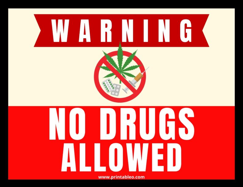 No Drugs Allowed Sign