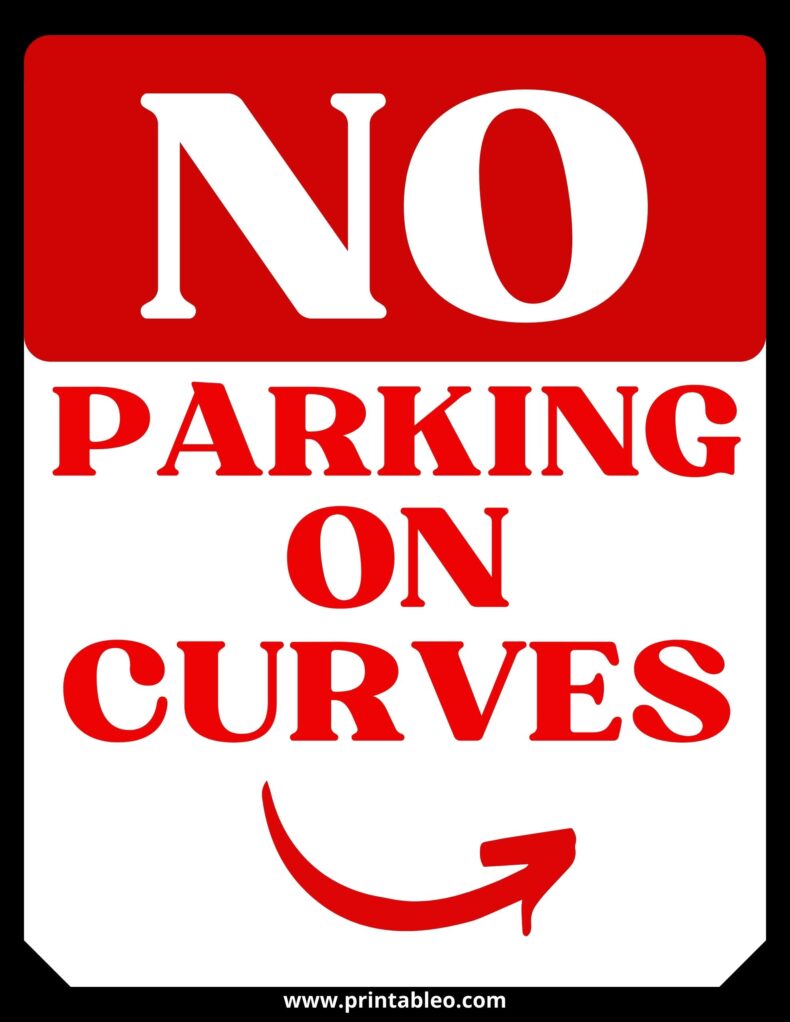 No Parking On Curves Signs