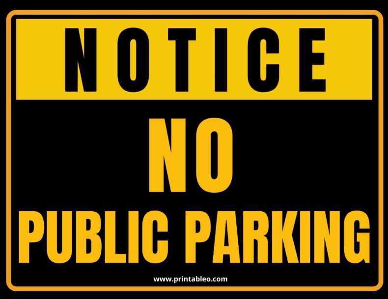 No Public Parking Sign