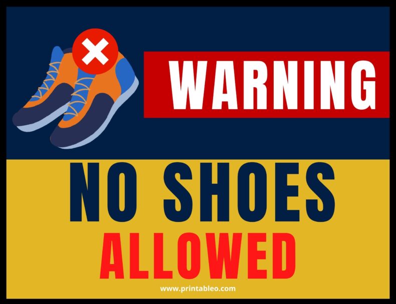No Shoes Allowed Sign