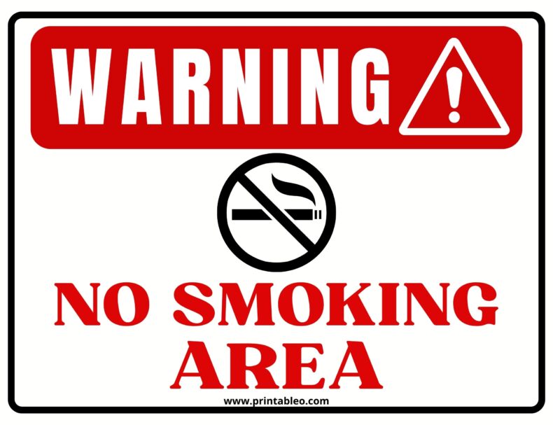 No Smoking Area Sign