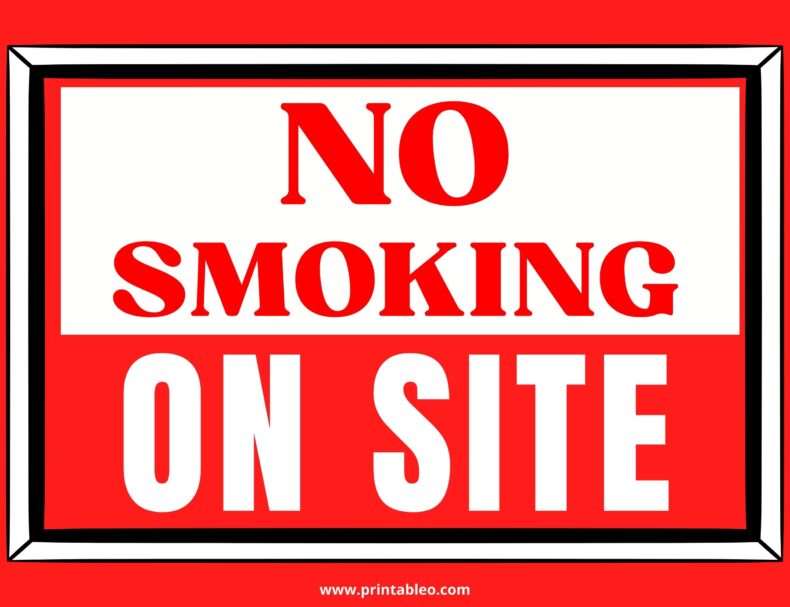 No Smoking On Site Sign